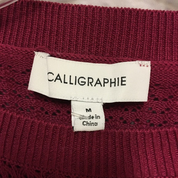 NEW CROP SWEATER TOP OVERSIZED RUFFLE Sleeves  Raspberry SZ M - Picture 7 of 11